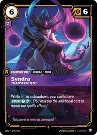 Unleashed : Syndra - Transcendent - 146/219 - Foil - Rare - Champion Unit