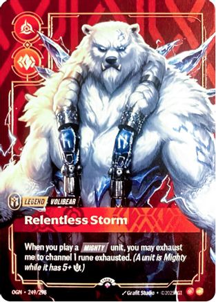 Volibear - Relentless Storm (Metal) (Prize Wall) (249/298) - Riftbound Organized Play Promotional Cards