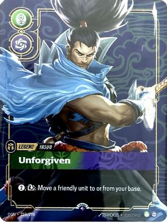 Yasuo - Unforgiven (Metal) (Prize Wall) (259/298) - Riftbound Organized Play Promotional Cards
