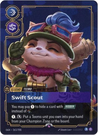 Teemo - Swift Scout (Metal) (Prize Wall) (263/298) - Riftbound Organized Play Promotional Cards