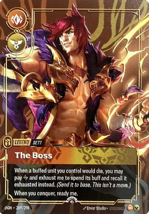 Sett - The Boss (Metal) (Prize Wall) (269/298) - Riftbound Organized Play Promotional Cards