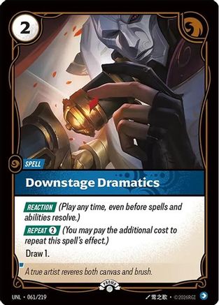 Downstage Dramatics (061/219) - Riftbound Organized Play Promotional Cards Foil