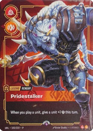 Rengar - Pridestalker (Metal) (Prize Wall) (183/219) - Riftbound Organized Play Promotional Cards