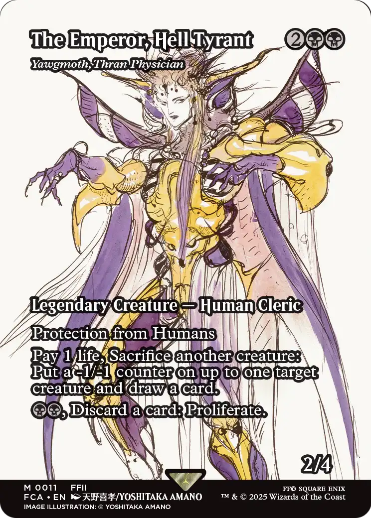 The Emperor, Hell Tyrant - Yawgmoth, Thran Physician (Showcase) (FCA-011) (Borderless) [FINAL FANTASY: Through the Ages]