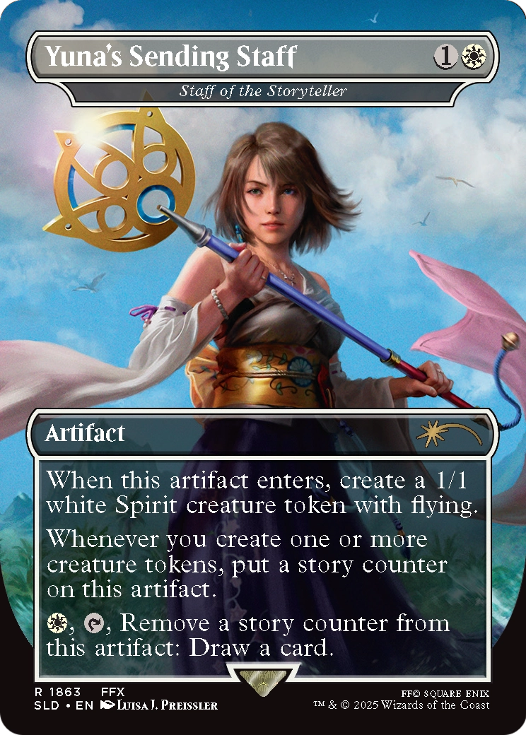 Yuna's Sending Staff - Staff of the Storyteller (SLD-1863) (Borderless) [Secret Lair Drop]