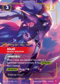 Vendetta : Akali - Deadly Weapon (Alternate Art) - 021a/166 - Foil - Showcase - Champion Unit