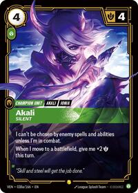 Vendetta : Akali - Silent (Alternate Art) - 038a/166 - Foil - Showcase - Champion Unit