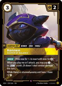 Vendetta : Kennen - Keeper of Balance - 135/166 - Foil - Rare - Champion Unit