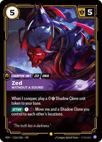 Vendetta : Zed - Without a Sound (Alternate Art) - 112a/166 - Foil - Showcase - Champion Unit