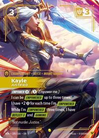 Vendetta : Kayle - Justified (Overnumbered) - 185/166 - Foil - Showcase - Champion Unit