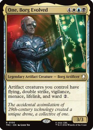 One, Borg Evolved (Surge Foil) (TRC-100) [Commander: Star Trek] Foil
