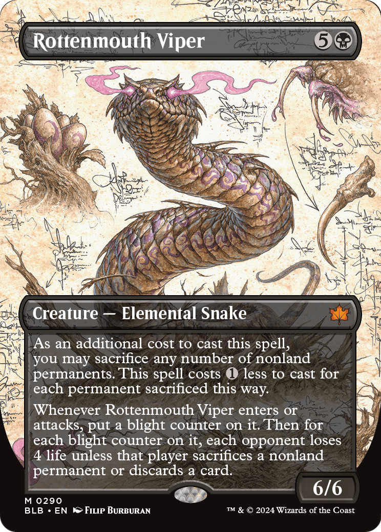 Rottenmouth Viper (Borderless) (BLB-290) [Bloomburrow] Foil
