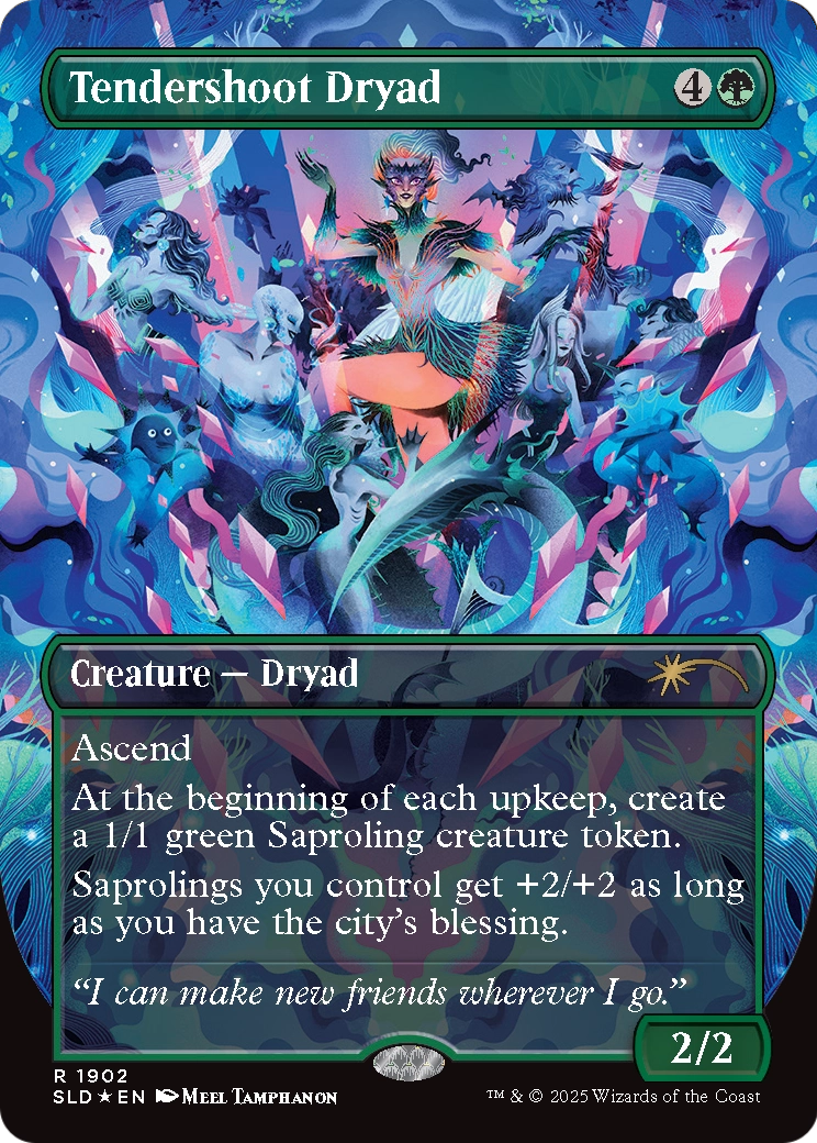Tendershoot Dryad (Double Rainbow Foil) (SLD-1902) (Borderless) [Secret Lair Drop] Foil