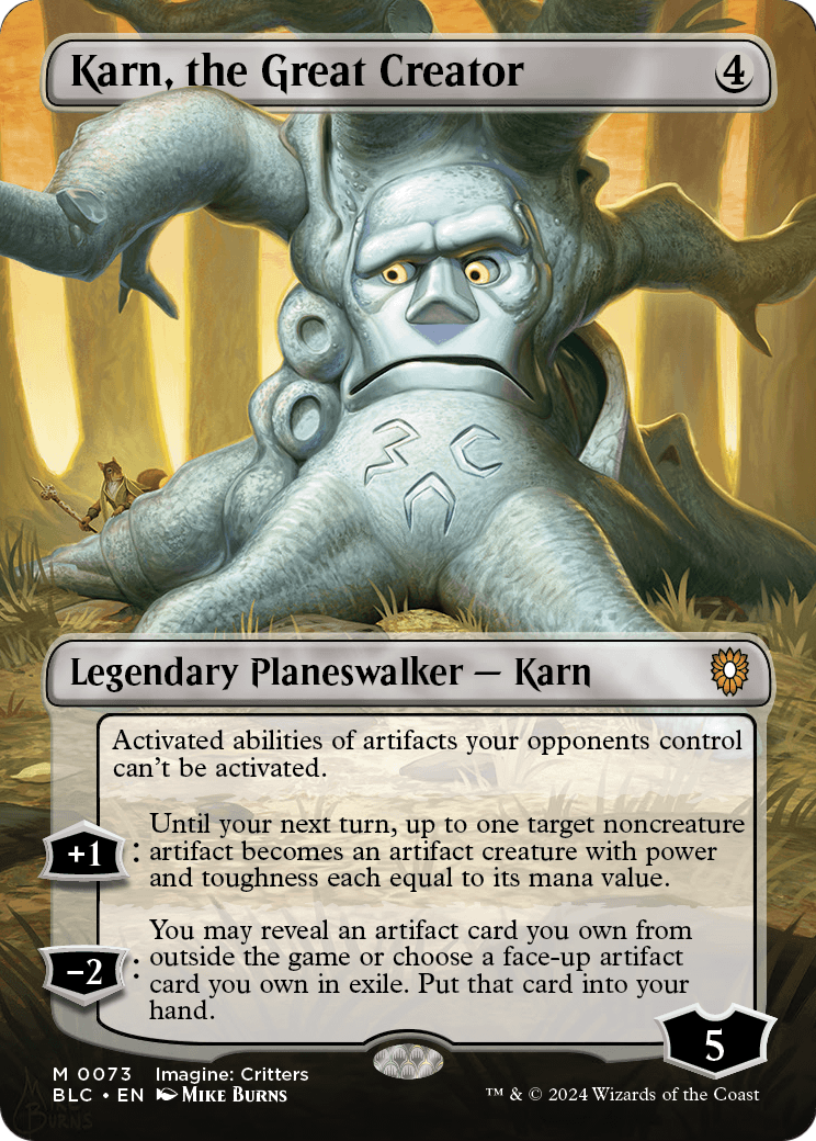 Karn, the Great Creator (Borderless) (BLC-073) [Bloomburrow Commander] Foil
