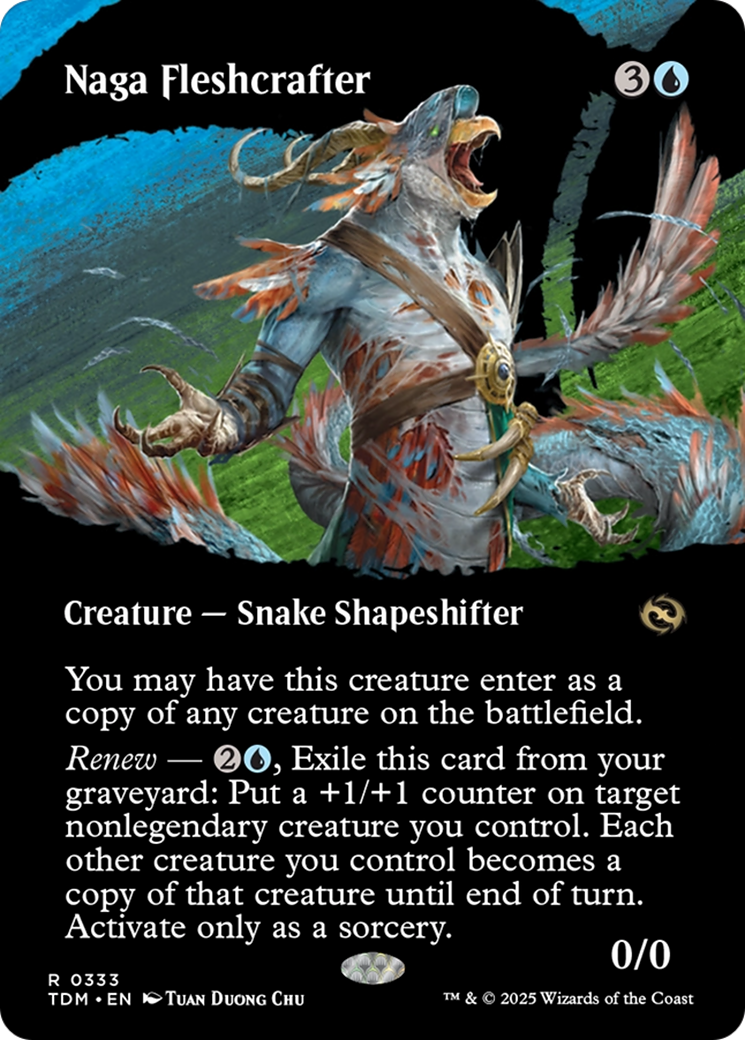 Naga Fleshcrafter (Borderless) (TDM-333) (Showcase) [Tarkir: Dragonstorm] Foil