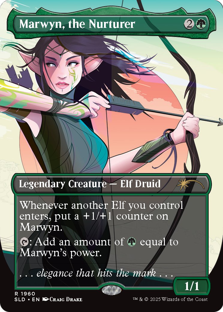 Marwyn, the Nurturer (Rainbow Foil) (SLD-1960) (Borderless) [Secret Lair Drop] Foil