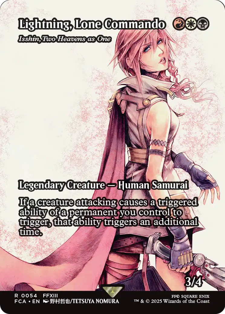 Lightning, Lone Commando - Isshin, Two Heavens as One (Showcase) (FCA-054) (Borderless) [FINAL FANTASY: Through the Ages] Foil