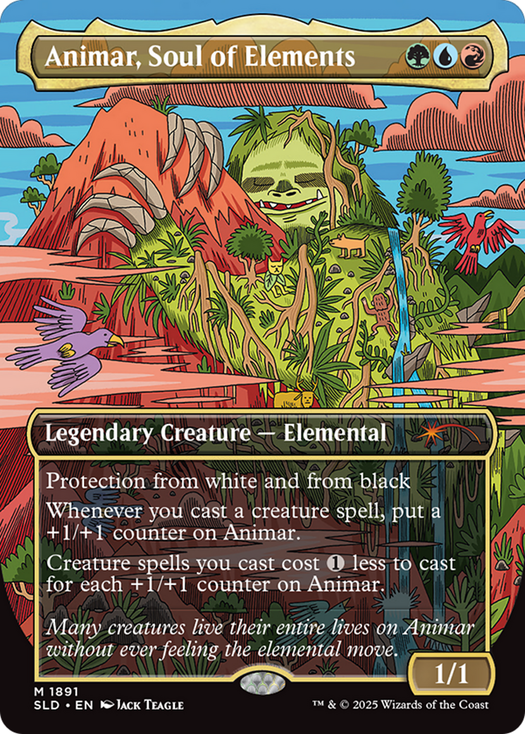 Animar, Soul of Elements (SLD-1891) (Rainbow Foil) (Borderless) [Secret Lair Drop] Foil