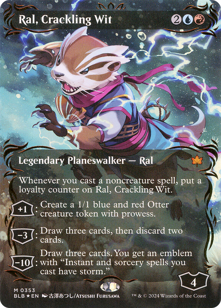 Ral, Crackling Wit (Borderless) (Raised Foil) (BLB-353) (Showcase) [Bloomburrow] Foil