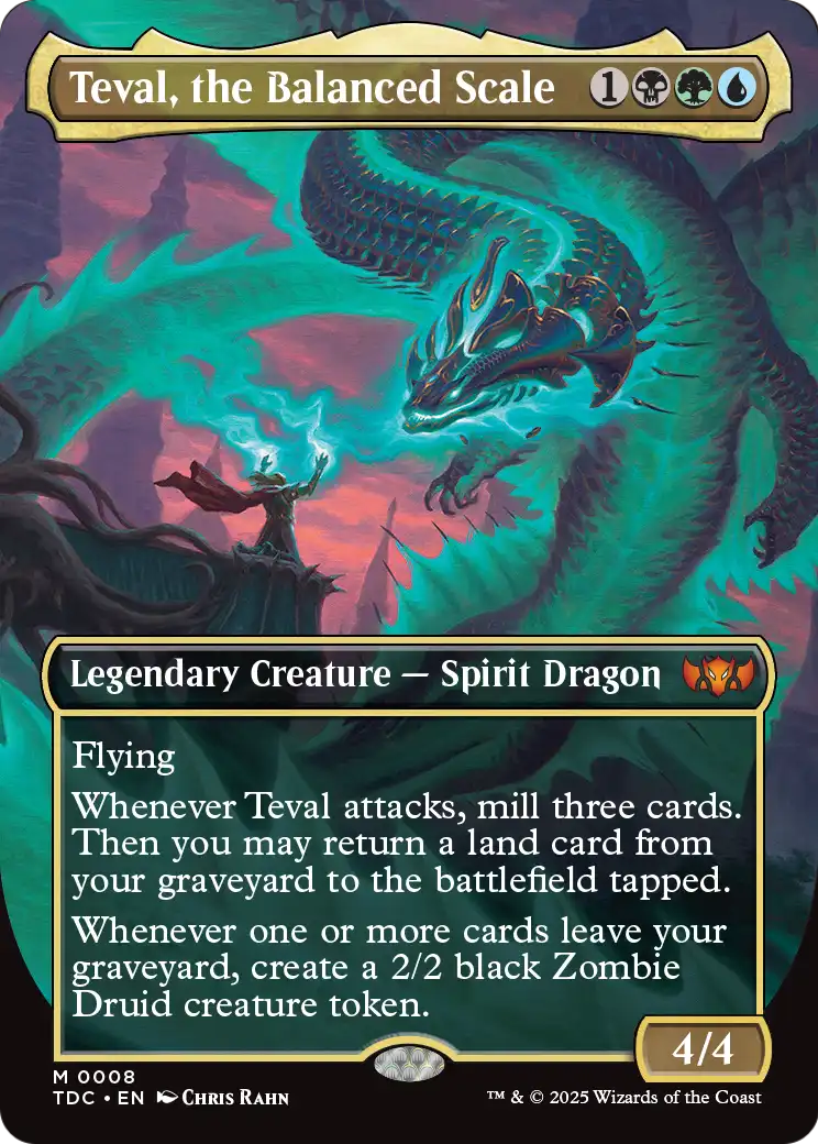 Teval, the Balanced Scale (Borderless) (TDC-008) [Commander: Tarkir: Dragonstorm] Foil