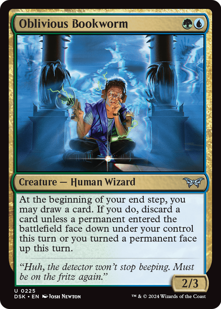 Oblivious Bookworm (DSK-225) [Duskmourn: House of Horror] Foil