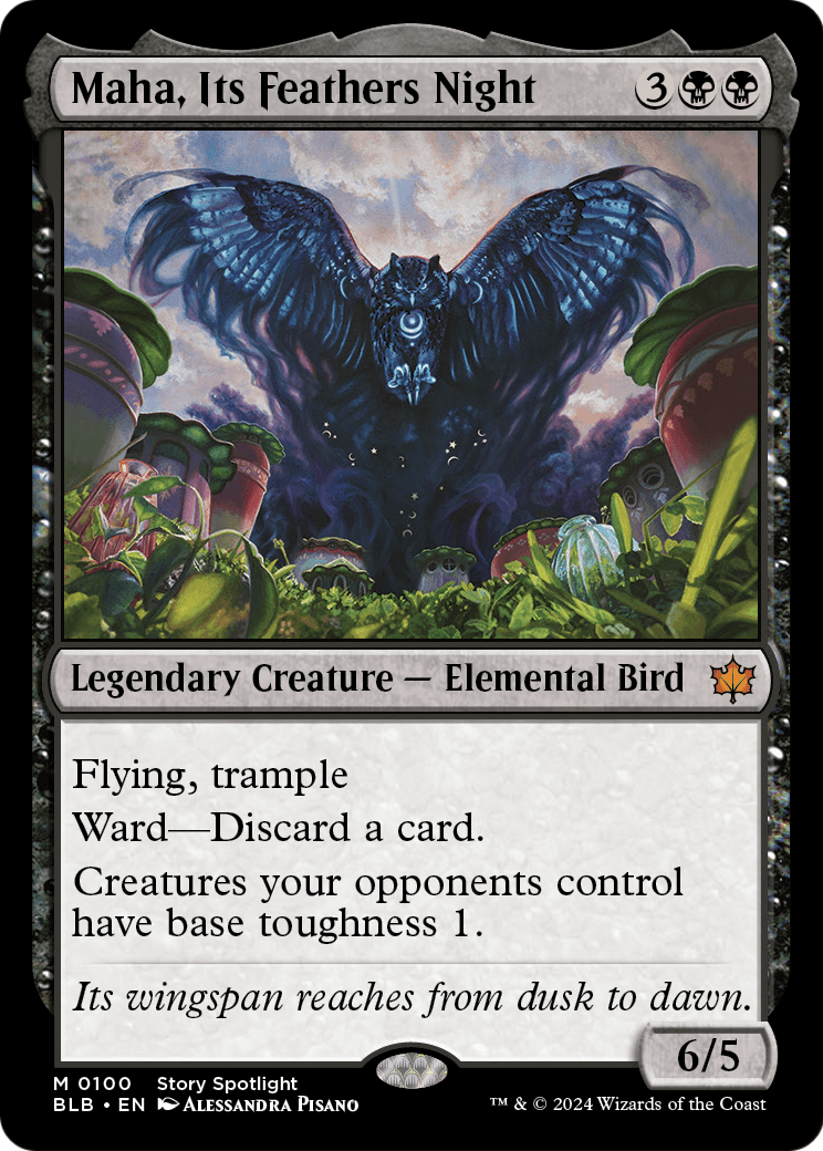Maha, Its Feather Night (BLB-100) [Bloomburrow] Foil