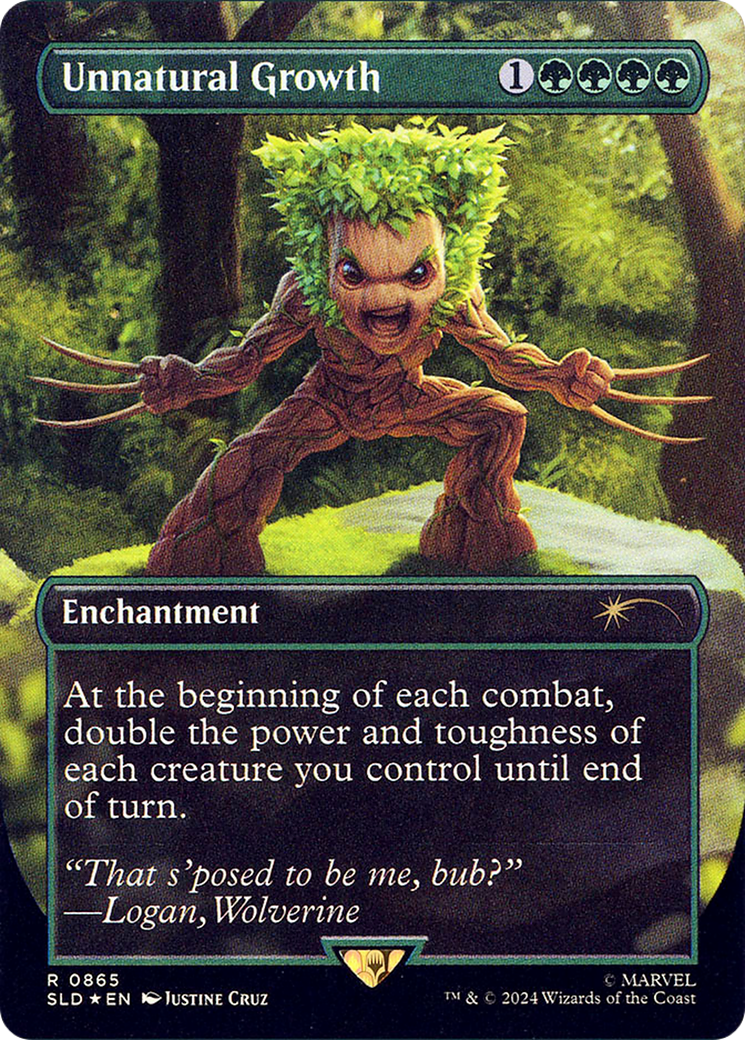 Unnatural Growth (SLD-865) (Rainbow Foil) (Borderless) [Secret Lair Drop] Foil