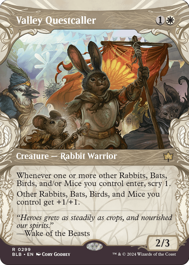 Valley Questcaller (Showcase) (BLB-299) (Borderless) [Bloomburrow] Foil