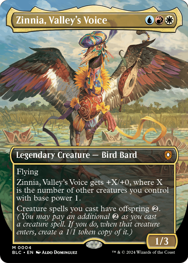 Zinnia, Valley's Voice (Borderless) (BLC-004) [Bloomburrow Commander]