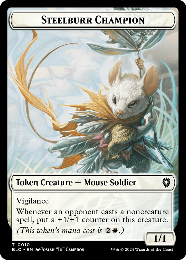 Steelburr Champion (TBLC-010) [Bloomburrow Commander Tokens] Foil