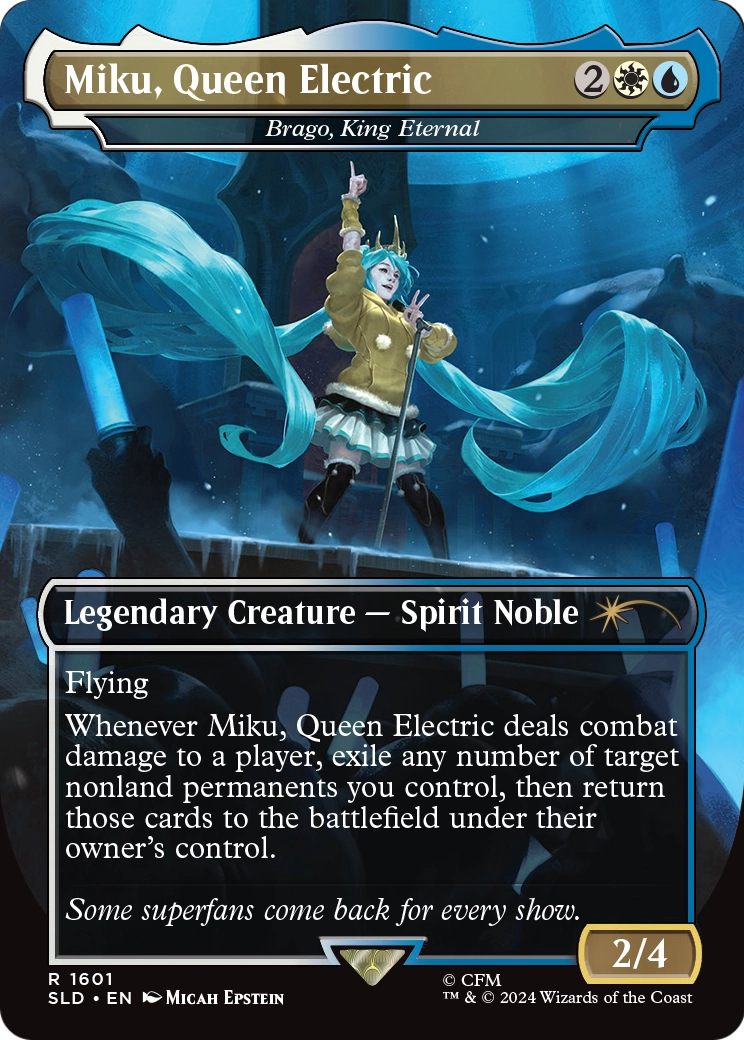 Miku, Queen Electric - Brago, King Eternal (SLD-1601) (Borderless) [Secret Lair Drop]