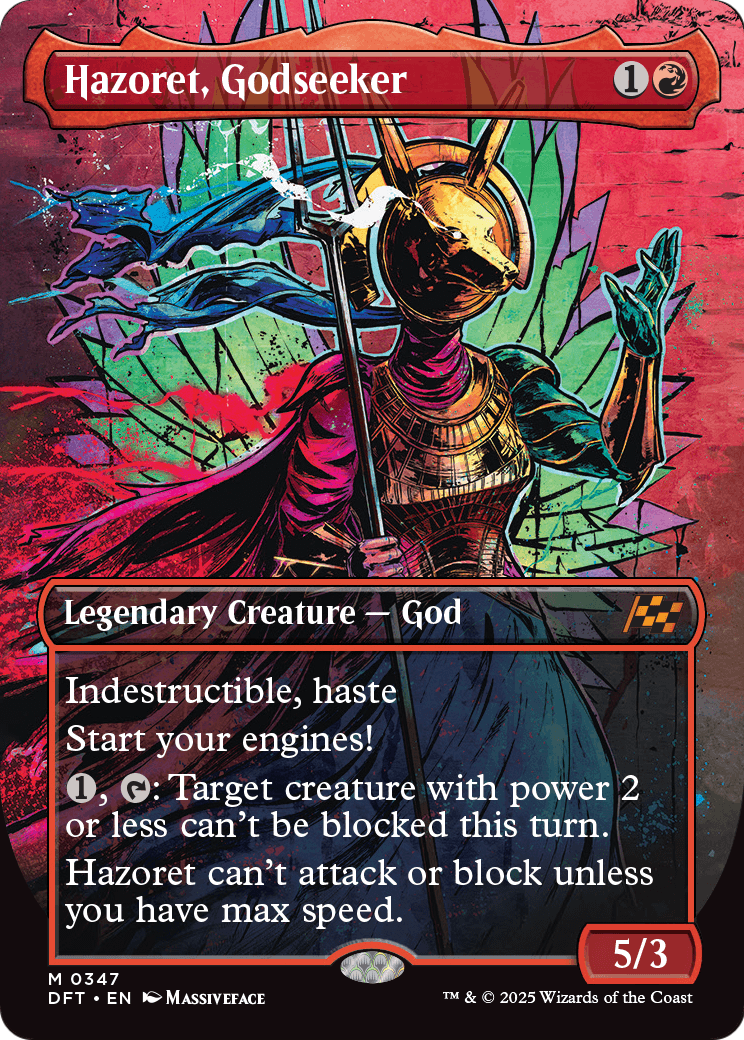 Hazoret, Godseeker (Borderless) (DFT-347) [Aetherdrift] Foil