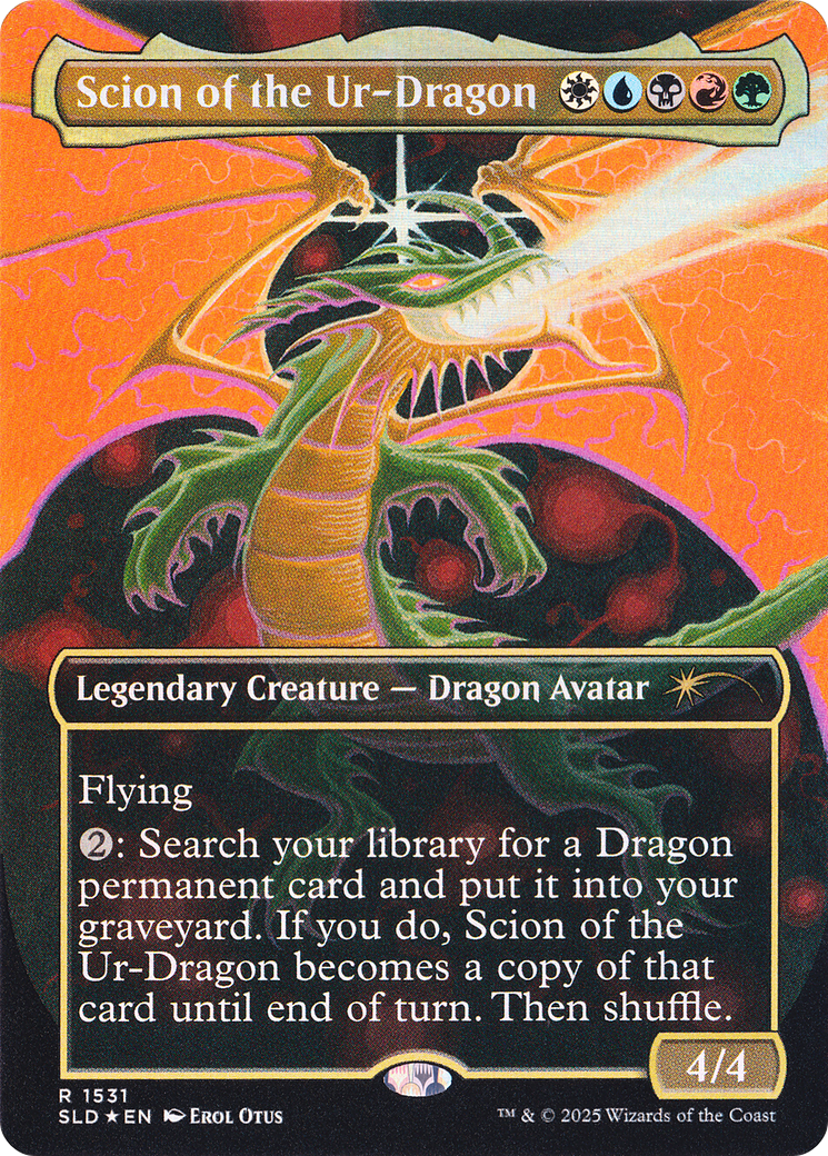 Scion of the Ur-Dragon (Rainbow Foil) (SLD-1531) (Borderless) [Secret Lair Drop] Foil
