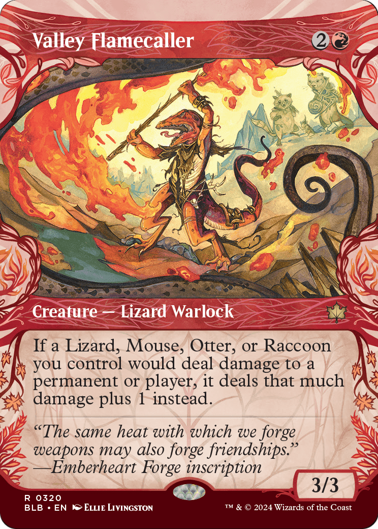 Valley Flamecaller (Showcase) (BLB-320) (Borderless) [Bloomburrow] Foil