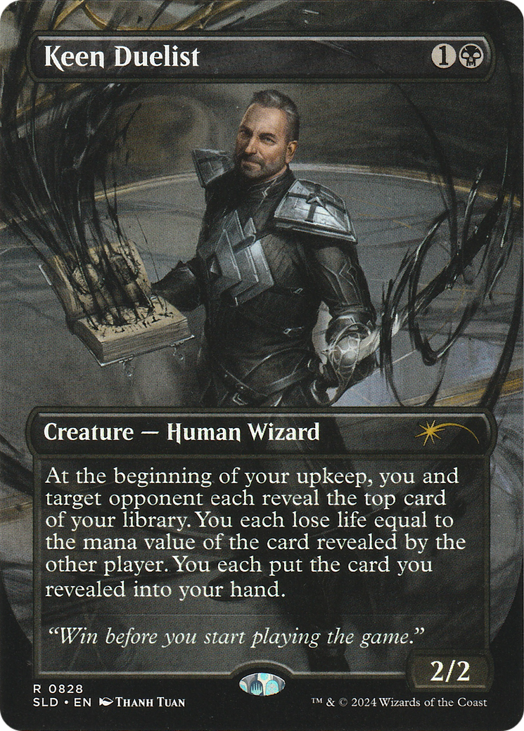 Keen Duelist (Rainbow Foil) (SLD-828) (Borderless) [Secret Lair Drop] Foil