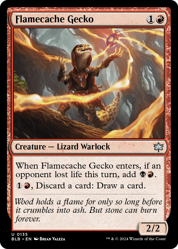 Flamecache Gecko (BLB-135) [Bloomburrow] Foil