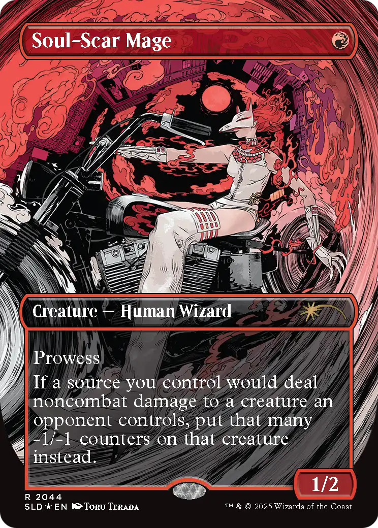 Soul-Scar Mage (SLD-2044) (Raised Foil) (Borderless) [Secret Lair Drop] Foil