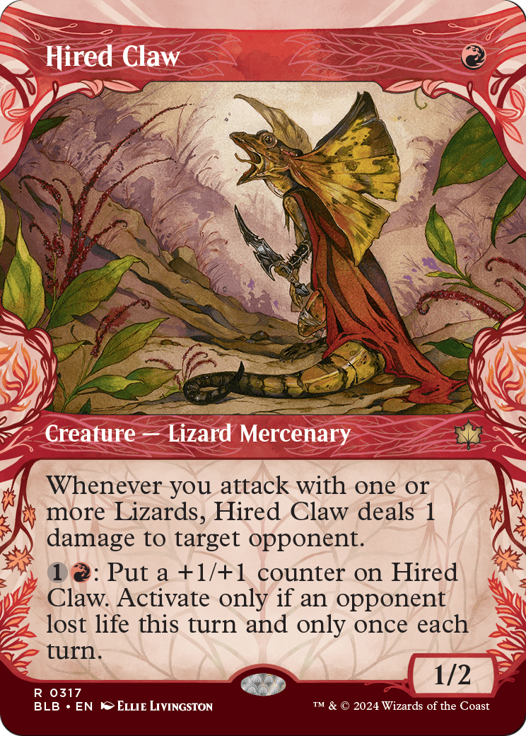 Hired Claw (Showcase) (BLB-317) (Borderless) [Bloomburrow] Foil