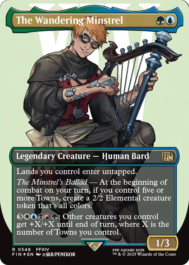 The Wandering Minstrel (Borderless) (Surge Foil) (FIN-548) [FINAL FANTASY] Foil