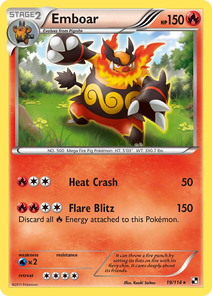 Emboar (19/114) (Cracked Ice Holo) (Theme Deck Exclusive) [Black & White]