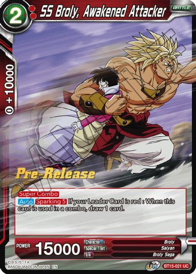 SS Broly, Awakened Attacker (BT15-021) [Saiyan Showdown Prerelease Promos]