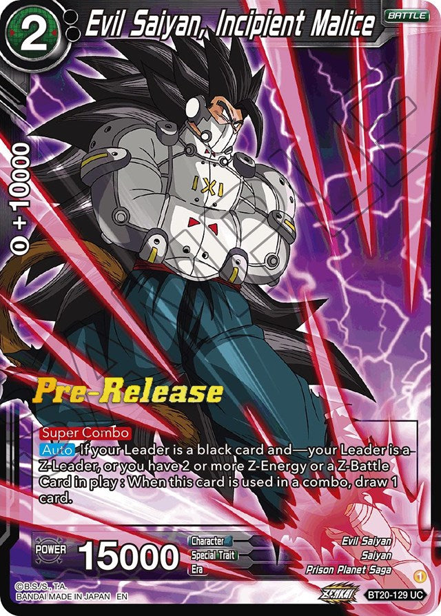 Evil Saiyan, Incipient Malice (BT20-129) [Power Absorbed Prerelease Promos]