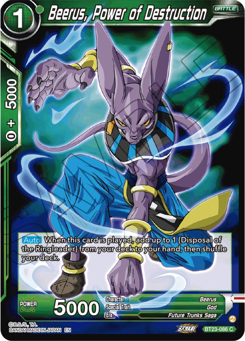 Beerus, Power of Destruction (BT23-086) [Perfect Combination]