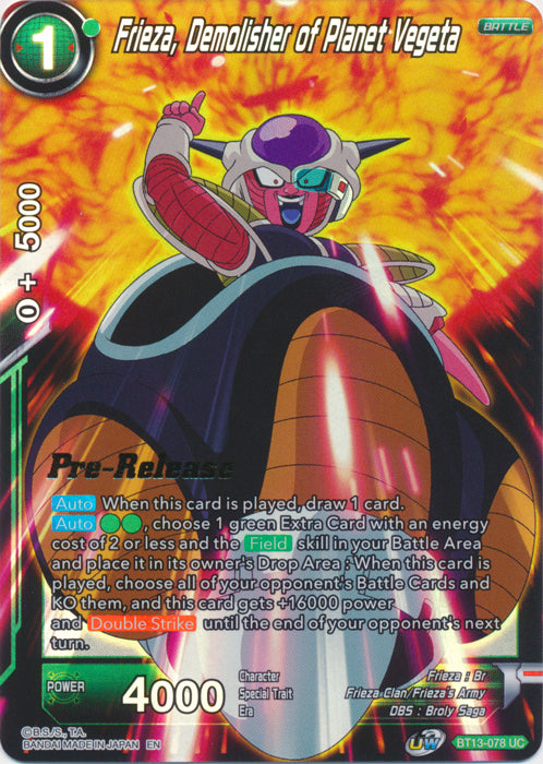 Frieza, Demolisher of Planet Vegeta (BT13-078) [Supreme Rivalry Prerelease Promos]