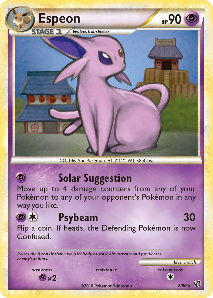 Espeon (2/90) (Cracked Ice Holo) (Theme Deck Exclusive) [HeartGold & SoulSilver: Unleashed]