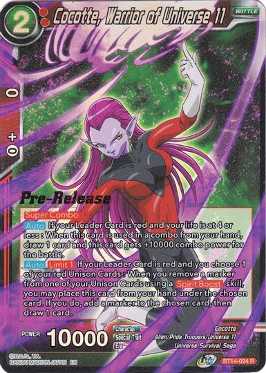 Cocotte, Warrior of Universe 11 (BT14-024) [Cross Spirits Prerelease Promos]