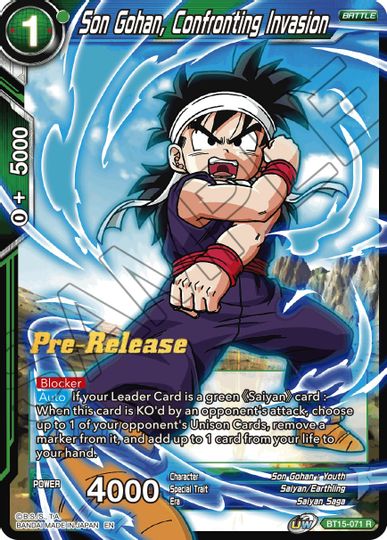 Son Gohan, Confronting Invasion (BT15-071) [Saiyan Showdown Prerelease Promos]