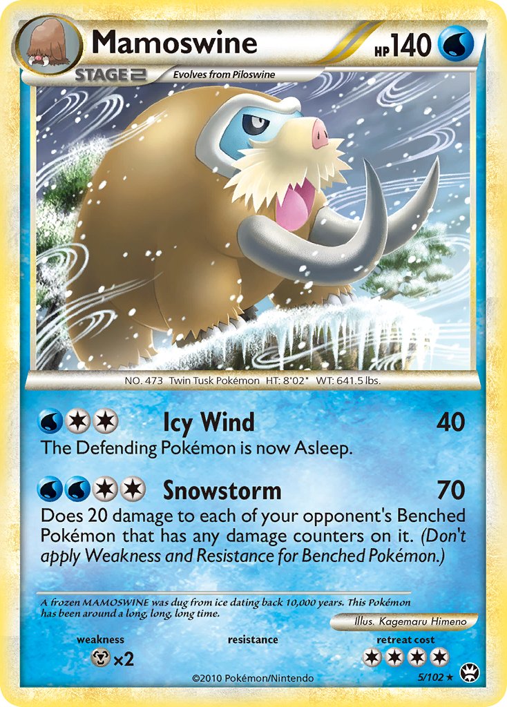 Mamoswine (5/102) (Cracked Ice Holo) (Theme Deck Exclusive) [HeartGold and SoulSilver: Triumphant]
