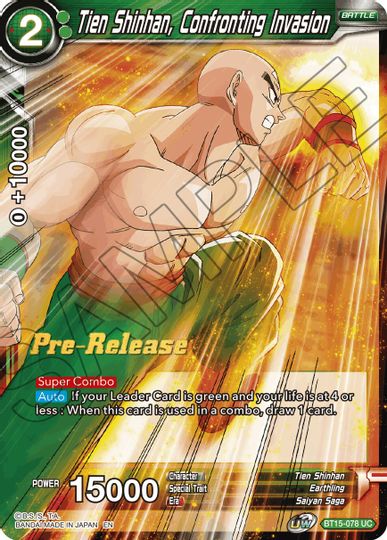 Tien Shinhan, Confronting Invasion (BT15-078) [Saiyan Showdown Prerelease Promos]