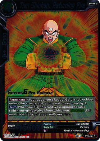 Tien Shinhan, Returning Fire (BT6-111_PR) [Destroyer Kings Prerelease Promos]